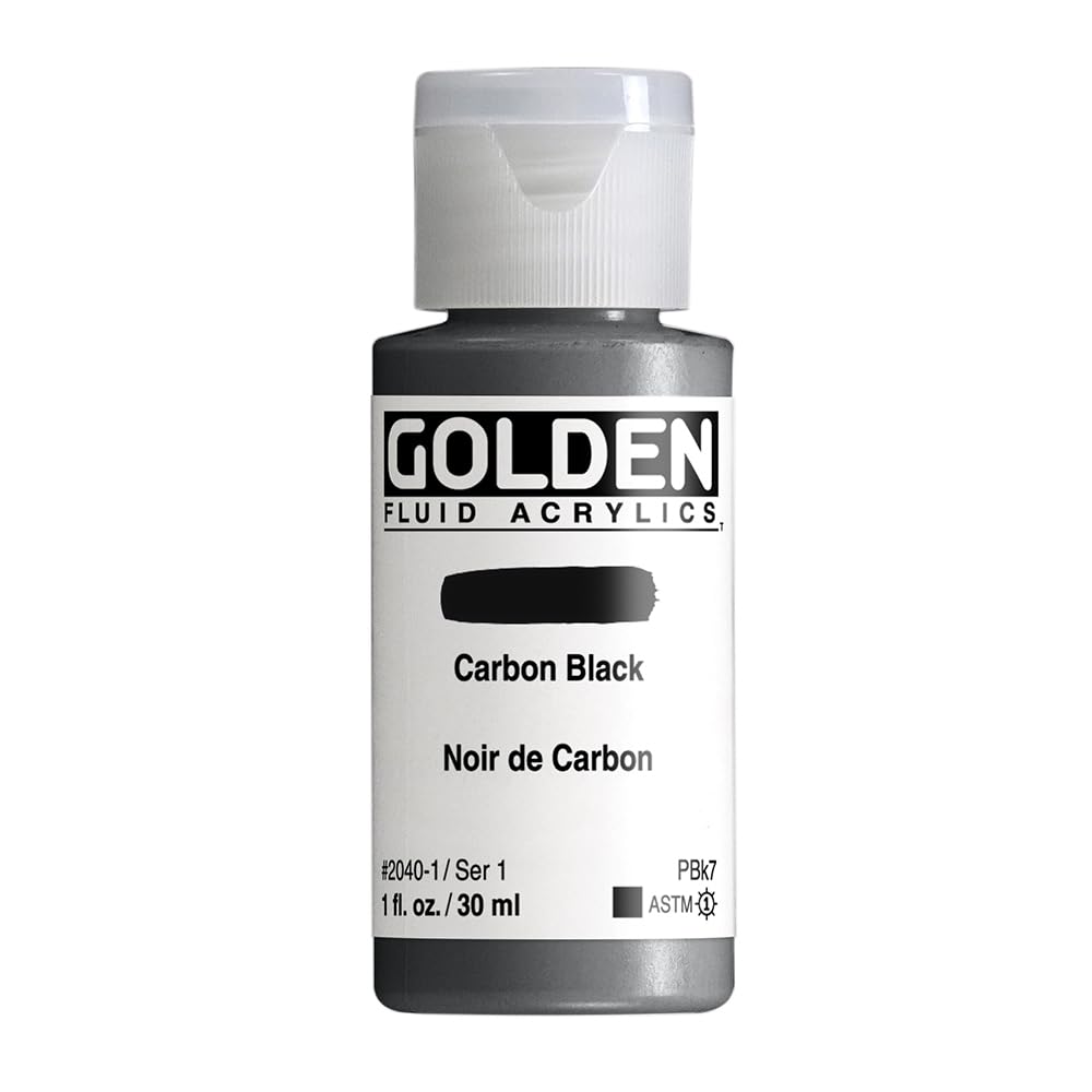 Golden Fluid Acrylic Paint 1 Ounce-Carbon Black