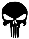 Punisher Skull Vinyl Sticker Decal - 5''x4'' - Black