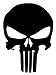 Punisher Skull Vinyl Sticker Decal - 5''x4'' - Black