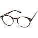 zeroUV Retro Keyhole Nose Bridge Clear Lens P3 Round Glasses 46mm (Dark-Tortoise/Clear)