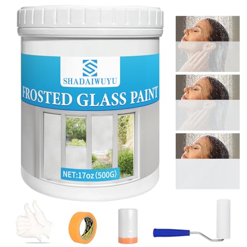 Photo 1 of Frosted Glass Paint for Windows,17oz Privacy Windows Paint, Waterproof & UV Resistant,Window Tint for Home,Bathroom,Kitchens,Sliding Door,Offices in Glass Surfaces