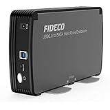 FIDECO 3.5" Hard Drive Enclosure, USB 3.0 to SATA Aluminium External Hard HDD Case with Built-in Cooling Fan Support UASP and 10TB Drives for 3.5/2.5 Inch HDD SSD Tool-Free (3.5 Hard Drive Enclosure)