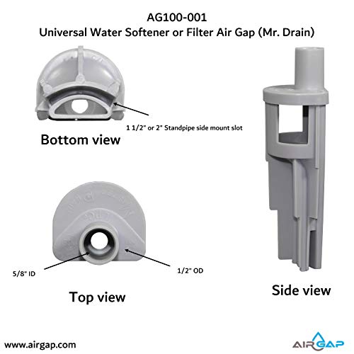 Universal Air Gap for Water Softeners and Filters with 1/2inch OD or 5