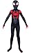 Wandado Lycra Spandex Halloween New into The Spider Verse Miles Morales Cosplay Costumes Adult/Kids (Kids-M(Height 120-130cm), Black)