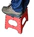 Jeronic Super Strong Folding Step Stool for Adults and Kids, Red Kitchen Stepping, Garden Step Stool, Holds up to 300 lbs.