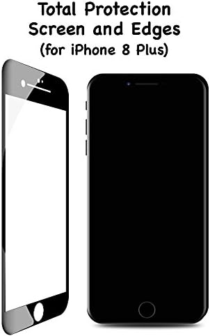iPhone 8 Plus Screen Protector Tempered Glass Anti-Scratch Crystal Clear Bubble Free 9H (8 Plus Black)