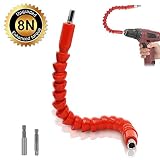 Flexible Extension Screwdriver Drill Bit Holder Flex Drill Adaptor with Magnetic Connect Drive Shaft Tip 2pcs Men Gift: 1/4'' Power drill adapter + 1/4'' Magnetic Extend Drill Bit