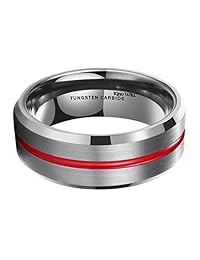 King Will Loop - Anillo de boda de carburo de tungsteno cepillado de 0.276 in de grosor, ajuste cómodo