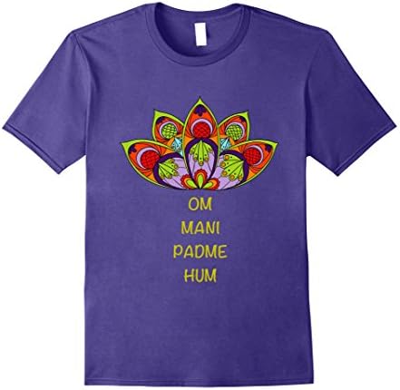 Mens Lotus Flower Shirt Om Mani Padme Hum Mantra Yoga Meditation 2XL Purple
