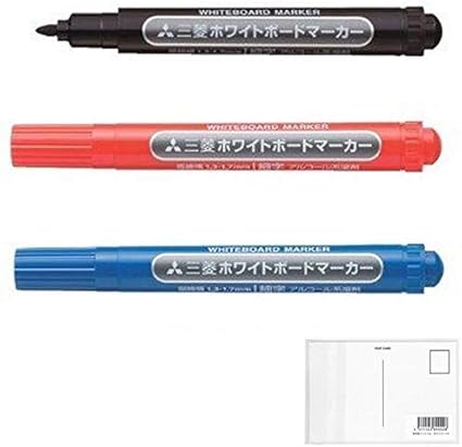 Amazon 三菱鉛筆 ホワイトボードマーカー 細字 丸芯 黒 Pwb2m 黒 赤 青 3色セット 画材屋ドットコム ポストカードa ホワイトボード用 文房具 オフィス用品