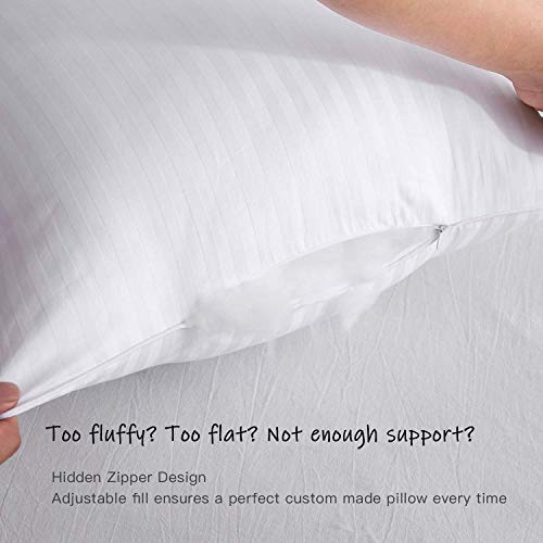 JUSPURBET Hotel Bed Pillow for Side Sleepers and Back Sleepers (2 Pack) - Luxury Plush Gel Best Pillow for Home,100% Cotton Cover - Queen Size