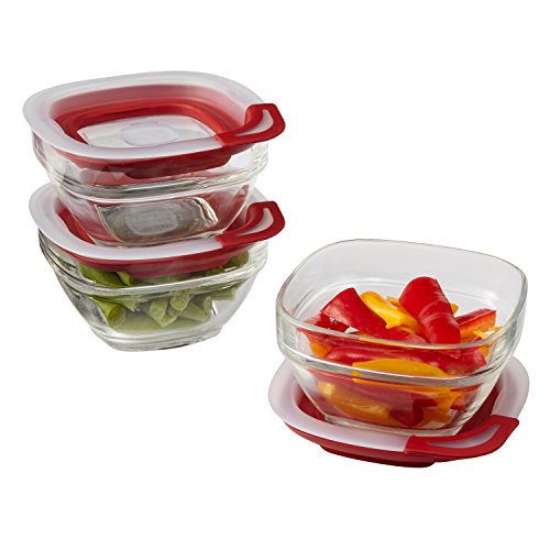 Rubbermaid Easy Find Lids Glass Food Storage Container, 1 Cup, Racer