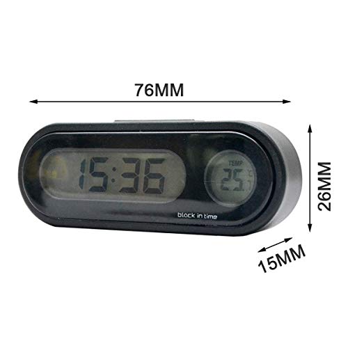 Car Auto Digital Clock MASO LED Clocks with Blacklight Adjustable Vehicle Gauge Support 12h/24h