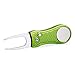 Mile High Life All Metal Foldable Golf Divot Tool with Pop-up Button & Magnetic Ball Marker (Lime Green Bone)