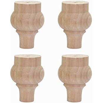 Decorluxes Unfinished Bun Feet For Furniture Set Of 4 Kallax Legs Short Table Legs Couch Sofa Coffee Table Legs Dresser Legs Set Of 4 Bun Feet - No Hardware (3 In