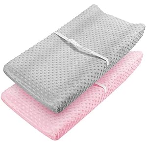 Babebay Changing Pad Cover – Ultra Soft Minky Dots Plush Changing Table Covers Breathable Changing Table Sheets Wipeable…