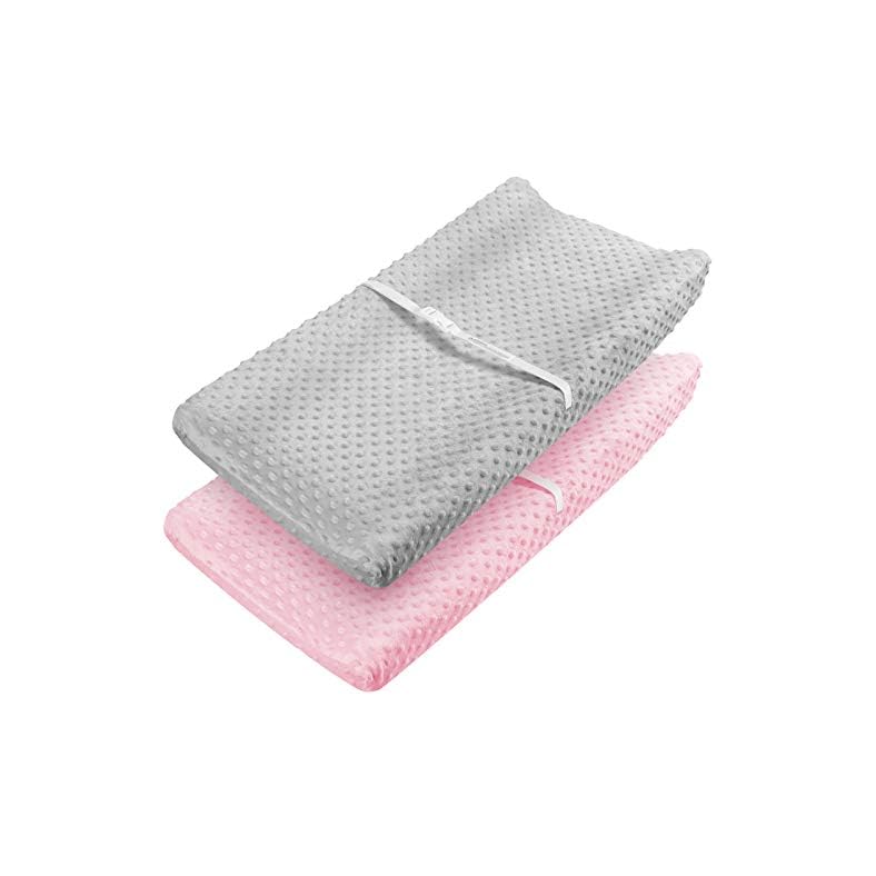 Babebay Changing Pad Cover – Ultra Soft Minky Dots Plush Changing Table Covers Breathable Changing Table Sheets Wipeable…