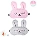 Keemanman Cute Sleep Eye Mask with Gel Pad & Earplugs, Super Soft Breathable Cool & Warm Therapy Sleeping Mask for Women, Men & Kids(2 Pack) (Pink+Gray), Pink+Gray