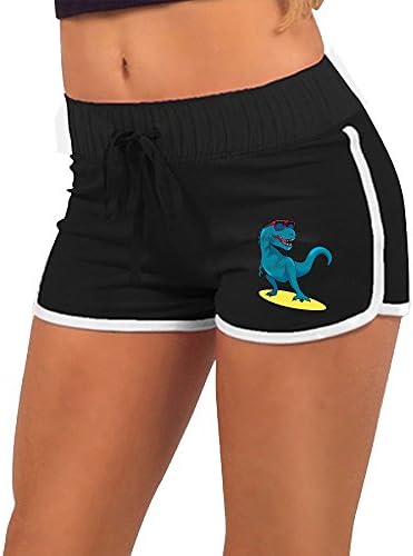Surfer Dinosaur Summer Pants Women Mini Sports Fittness Lounge Shorts Low-Waist