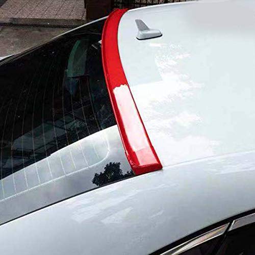 COOL·CAR 4.9ft (150cm) Universal Glossy red Trunk Spoiler Lip Kit Car Rear Spoiler Exterior Rear Spoiler Kit Universal Fits for Most Cars Punch-Free Installation (Bright red )