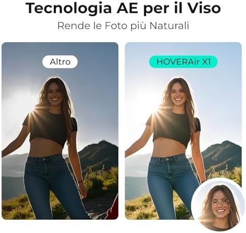 X1 Telecamera Auto-Volante, Video HDR con Drone Tascabile, Decollo sul Palmo, Percorsi di Volo Intelligenti, Follow-me Action Camera con Controllo a Mani Libere, Bianco (Combo)