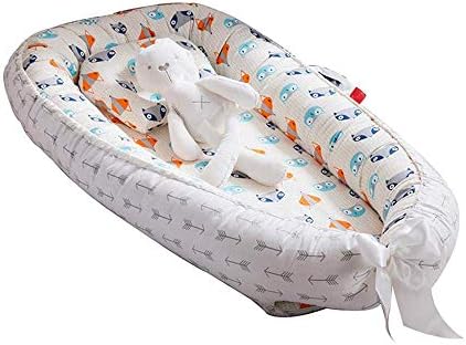 Puzzlos Baby Lounger Bed, Newborn Breathable Nest, Portable Bassinet Co Sleeping, Removable Cover with Super Soft Organic Cotton, Newborn Idea for Cosleeping (4#)