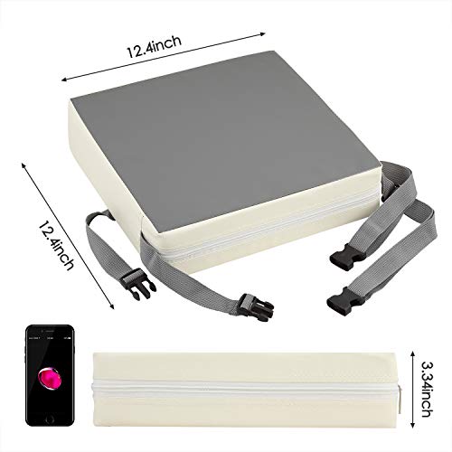 Toddler Booster Seat for Dining Table, PU Washable 2 Belt Attach to