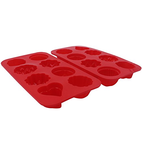 Zicome Silicone Bath Bomb Soap Making Mold, Red, Set of 2, Flower and Heart Shape - Thumbnail 5
