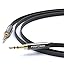 FosPower [4ft] 3.5mm Male to 3.5mm Male [AUX] Stereo Audio Cable - 24K Gold Plated Flat Tangle-Free Auxiliary Cable for iPhone, iPod, Android Smartphones, Tablets, MP3 Players and More (Black / Black)