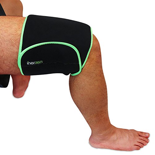 Inerzen Thigh, Quad, Hamstring Support Hot and Cold Gel Therapy Wrap - Includes Hot or Cold Gel Pack for Pain Relief - Microwavable, Freezable, Reusable (One Size Fits All)