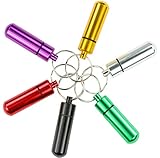 Pivit Waterproof Aluminum Pill Box Organizers with Keychains | 6 Pack | Assorted Colors | Small Pocket Size Travel Medicine Fob Containers For Key Rings | Single Chamber Pill Holder for Outdoor Travel