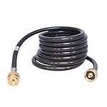 KIBOW 12FT Propane Extension Hose Assembly with 1"X20 Male and 1"X20 Female 1LB Throwaway Thread-CSA Certified