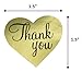 Thank You Stickers Gold Heart Shaped Foil Easy-Pull Adhesive Foil Labels (500 Pack)