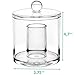 Acrylic Cotton Balls Qtip Holder - clear bathroom decor apothecary canister jar dispenser & organizer with lid for vanity! Container for food candy & swab q tips makeup for easy cosmetic organization!