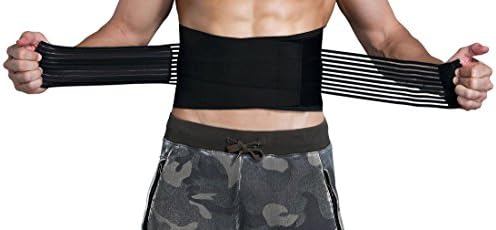 Zensufu Stabilizing Lumbar Lower Back Support Brace with Dual Adjustable Straps (S/M, Black)