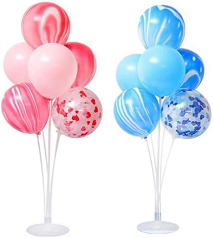 NUANNUAN 2 Sets of Clear Balloons Stand Kit display Support Holder Cup With Stick Base For Birthday Party Wedding Decoration(no contain balloons)