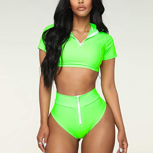2019 Fashion Inexpensive Bikinis for Women 2018 Sexy Swimsuit Cover Ups Beachwear Kimono Sport Zipper Bikini Push-Up Pad Swimwear Bathing Set Sale - Thumbnail 2