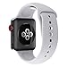YOUKEX Sport Band Compatible with Apple Watch 38mm/40mm, Soft Silicone Strap Wristbands Replacement for iWatch Series 4/3/2/1 Women Men, (Light Gray S/M)