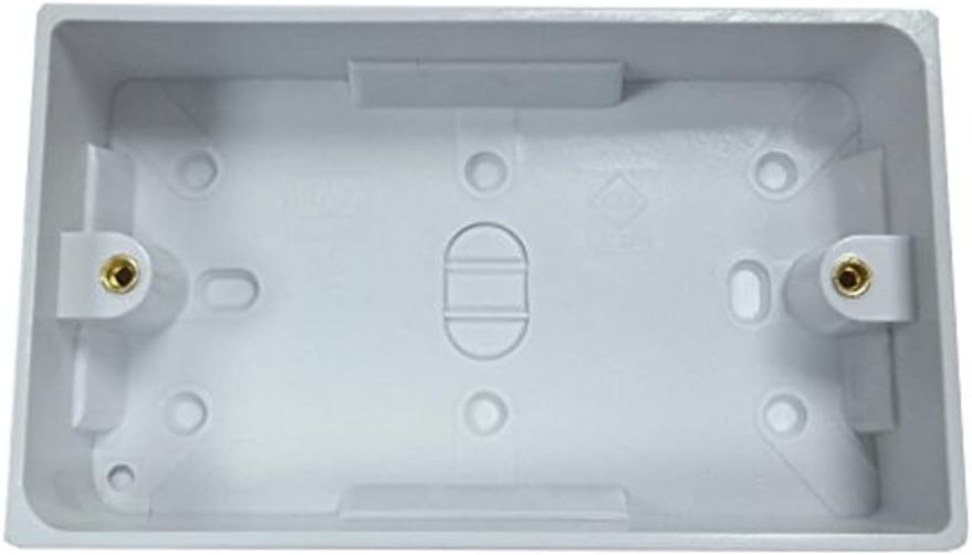 Merriway BH04176 Moulded Surface Pattress Back Box 2-Gang 35mm White