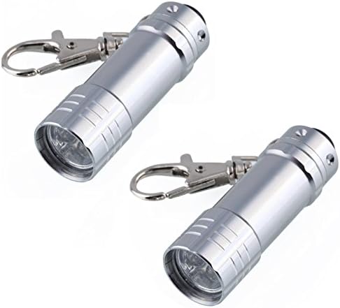 2PCS Keychain Flashlight, Harukokoro Nano Light Miniature Keychain LED Flashlight(Silver)