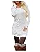 AuntTaylor Womens Long Sleeve Solid Ruching Slim Fit T-Shirt Dress Pull On Tunic