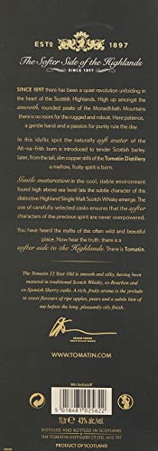Tomatin 12 Years Old Bourbon & Sherry Casks 43% Vol. 1l in Geschenkbox – Bild 7