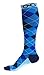 Compression Socks (1 pair) for Men & Women by INFINITY - BEST for Running, Nurses, Shin Splints, Flight Travel, & Maternity Pregnancy - Boost Athletic Stamina & Recovery (Blue Argyle, L/XL)