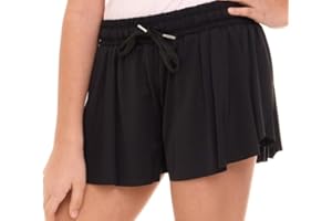 Pink Angel Butterfly Girls’ Flowy Athletic Shorts with Phone Pocket Double Layered Design School, Camp, and Active Play