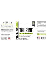 nutrabio 100% puro Taurine (1000 mg) – 500 Cápsulas de verduras