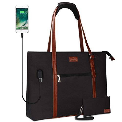 Laptop Tote Bag, Large Women Work Bag Purse USB Teacher Bag 15.6 Inch Laptop Work Bag Laptop Bag for Woman Teacher Bag