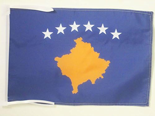 AZ FLAG, Kosovo Flag, 18'' x 12'', 100% Polyester Kosovar Small Banner with Two Cords, Fade Resistant, Vivid Colors, 18x12 in