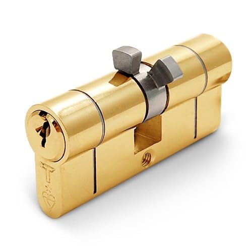 TSS - TS007 High Security - Twin Cam Euro Cylinder - 35/35mm - Split Cam to Suit Banham 363 Type Mortice Lock Case. Supplied with 3 Keys - British Standard (Brass)