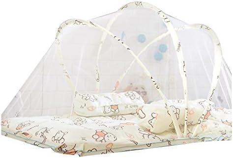 Infant Anti-Mosquito Cot Net Bed，Portable Crib Sleeping Tent Netting Baby Travel Canopy Kids (yellow)
