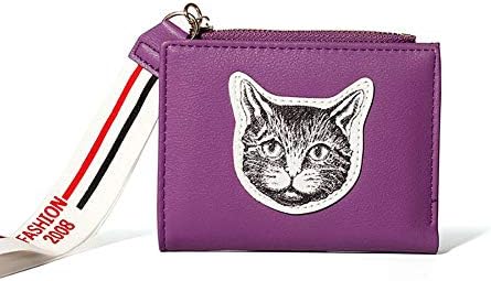 YYDDT Women Purse Wallet Button Zipper Cartoon Lovely Cat Card Holder Credit Card Package Pu Leather Coin Purse